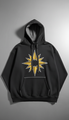 Oversized Signal Gold Logo Hoodie
