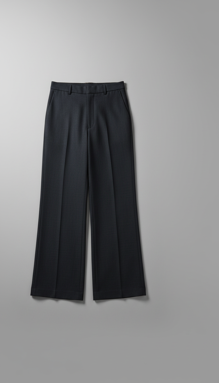 Wide-Legged Midnight Slate Trousers