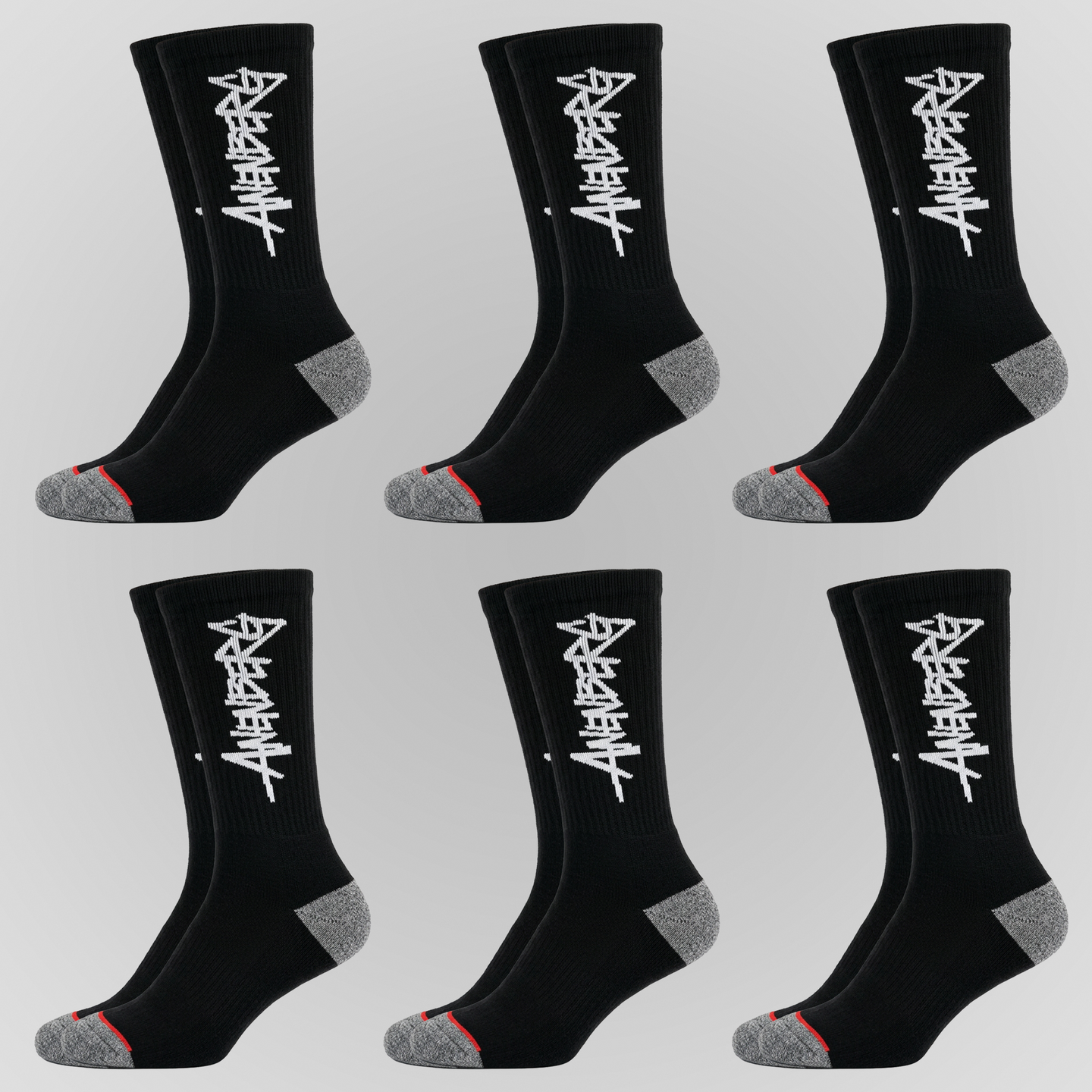 6 Pack Anenberg Single Story Socks