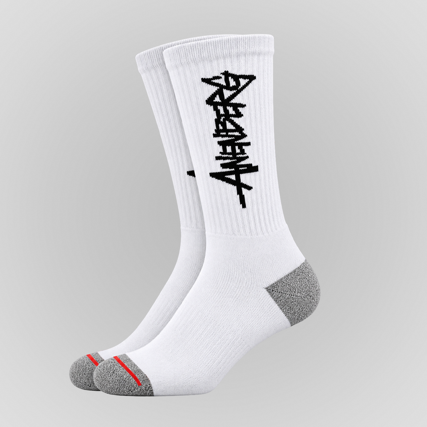 Single pair Anenberg Single Story White Socks