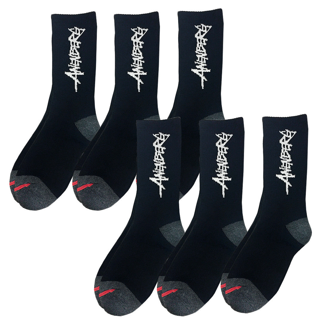 6 Pairs of American Made Black Anenberg Crew Socks
