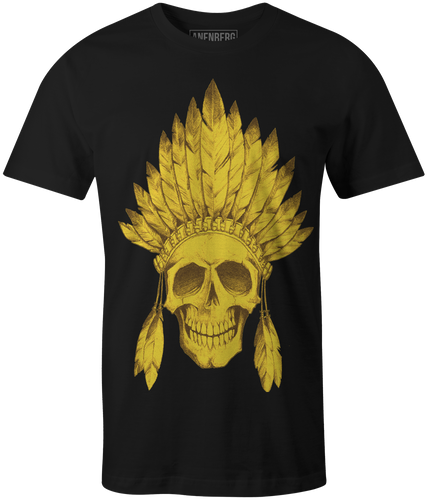 Anenberg, Indian Classic American Made Mens Black Crew Neck Tee Shirt