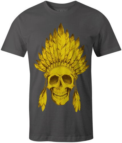 Anenberg, Indian Classic American Made Mens Charcoal Crew Neck Tee Shirt