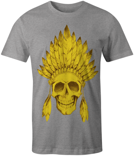 Anenberg, Indian Classic American Made Mens Heather Gray Crew Neck Tee Shirt