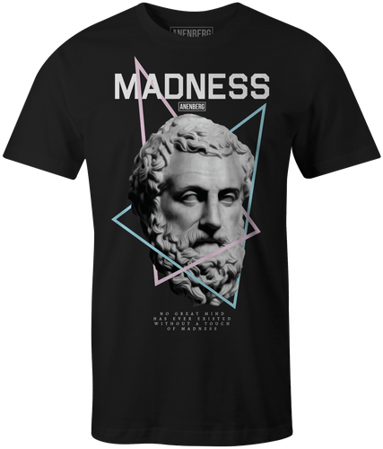 Anenberg, Madness Classic American Made Mens Black Crew Neck Tee Shirt