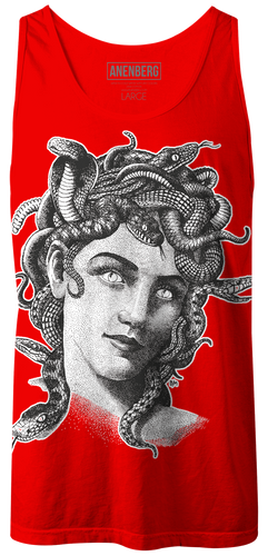 Anenberg, Medusa Classic American Made Mens Red Tank Top