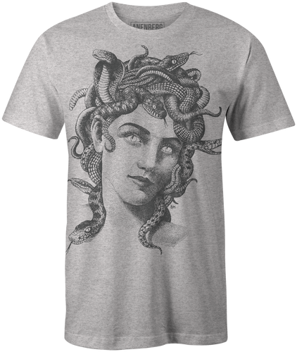 Anenberg, Medusa Classic American Made Mens Heather Gray Crew Neck Tee Shirt