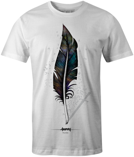 Anenberg, Mightier Classic American Made Mens White Crew Neck Tee Shirt