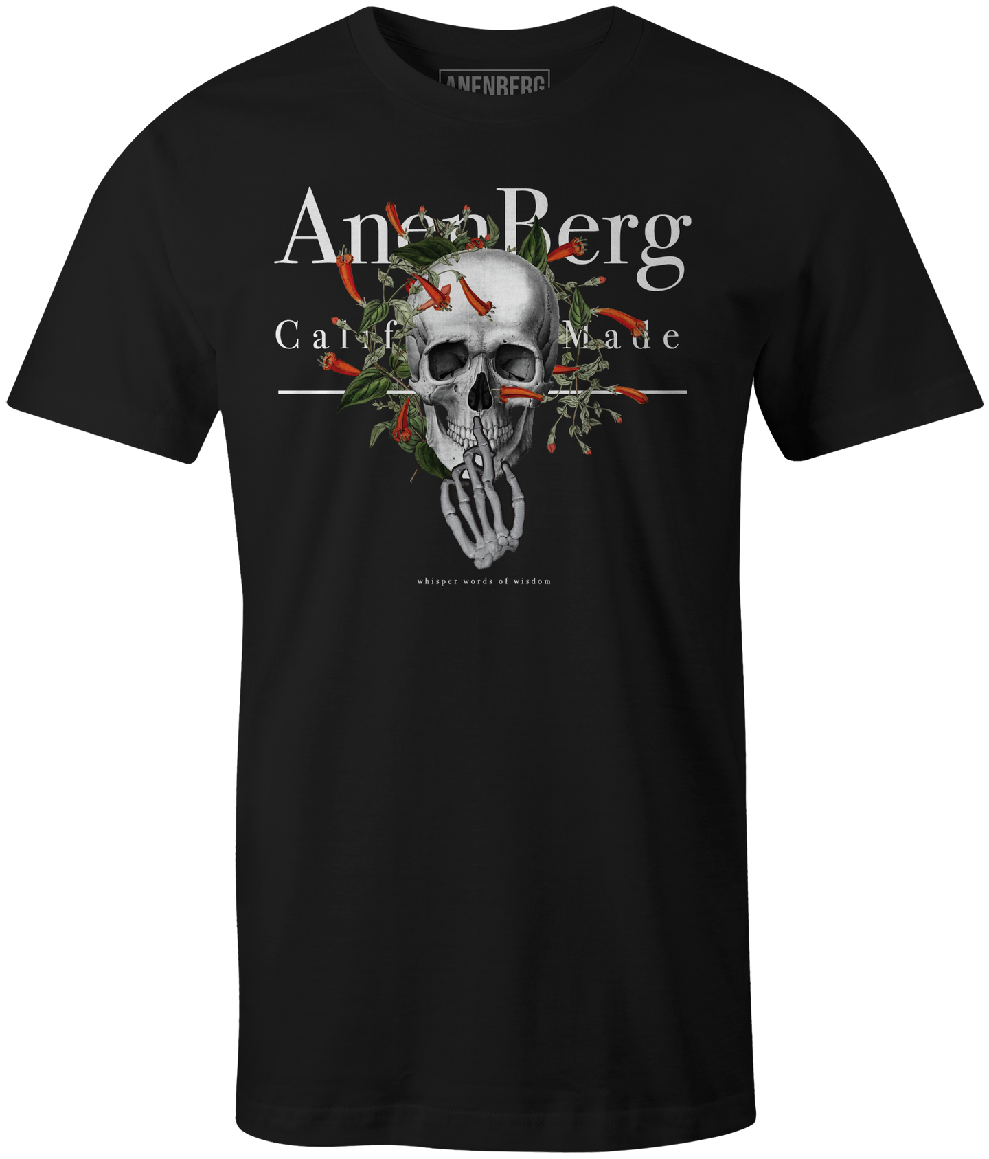 Anenberg, Whisper Classic American Made Mens Black Crew Neck Tee Shirt