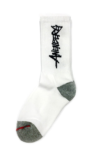 1 Pair of American Made White Anenberg Crew Socks